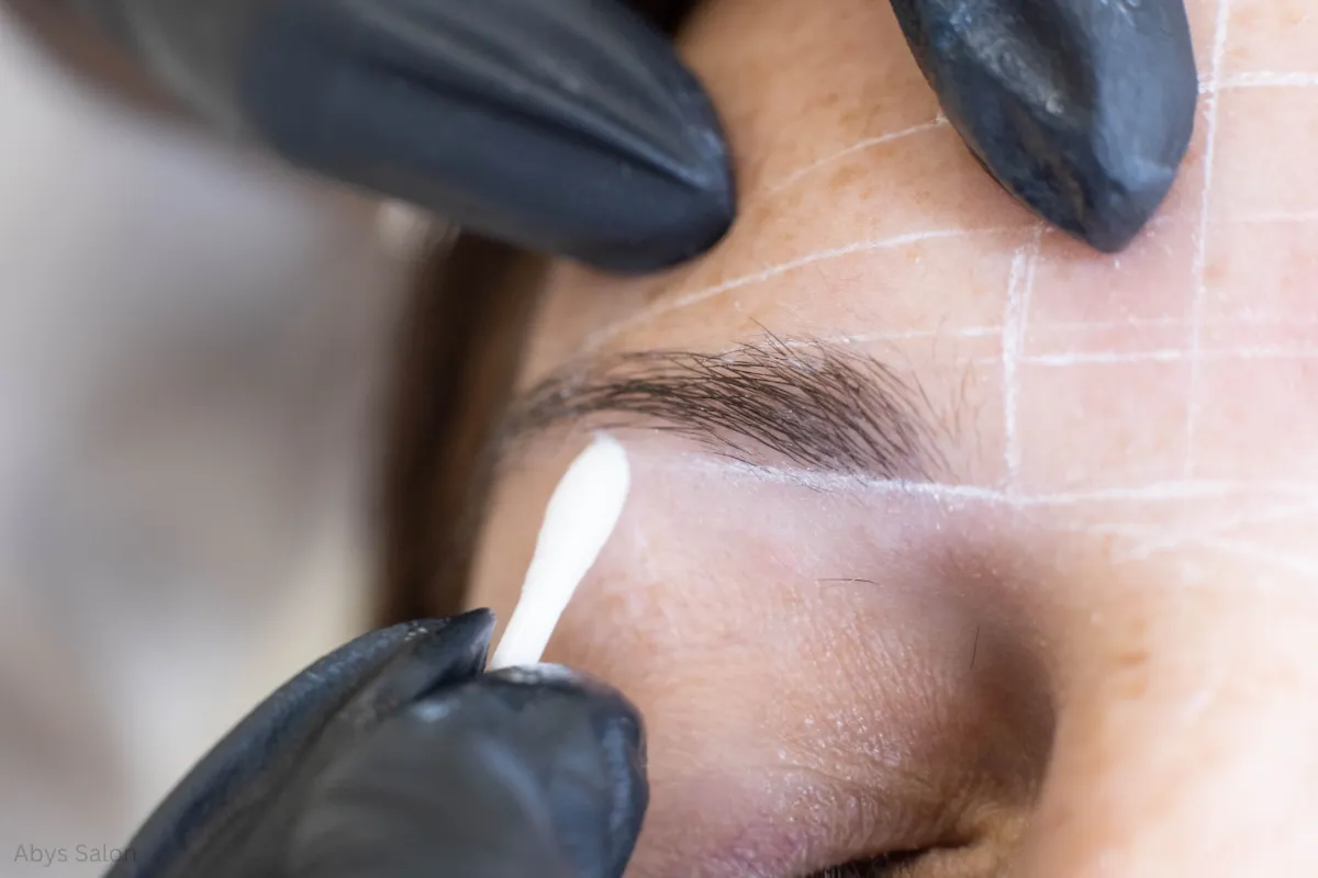 eyebrow waxing session